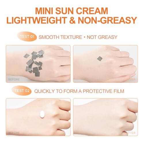 16 Pack Sunscreen SPF 50+, Travel Size Sunscreen Without White Cast, Sun Protection Waterproof & Non-Greasy, Mini Sun Cream for Face & Body, Lightweight UV Protection for Daily Use, 8g per piecec — view 6