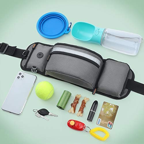 MalsiPree Dog Walking Bumbags - Waist Belt Fanny Pack for Treats & Dog Training, Dog Walkers Bag with Built in Poop Bag Dispenser & Hidden Water Bottle Holder (Bottle not Included) — view 3