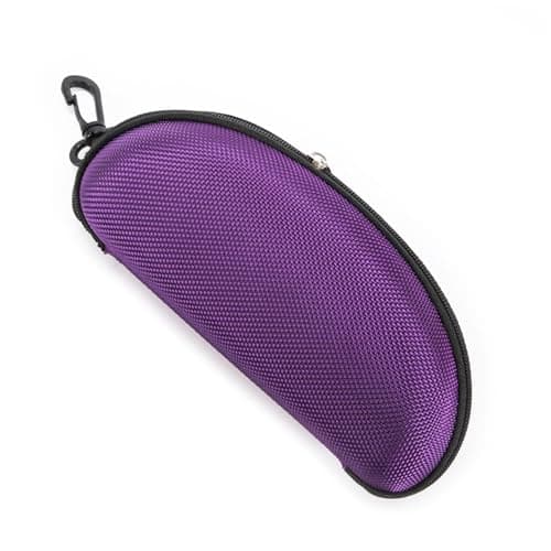 SteelFever 3pcs Sunglasses Case, Portable Travel Zipper Hard Shell Eyeglasses Case with Plastic Hook Scratch Resistant Glasses Organiser Box (Purple Rose Red) — view 4