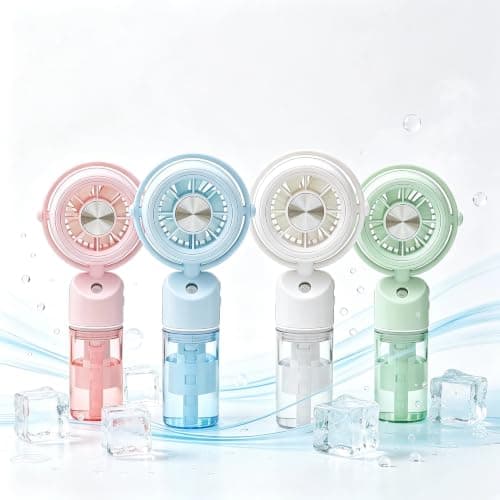 JytxhgzrVZ Portable Fan with Water Mist Spray, Mini USB Hand Fan Rechargeable, Fans Cooling Water Fan Handheld for Outdoor Indoor Summer Holiday Office, Travel Essentials (Khaki) — view 4
