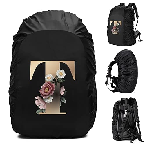 Waterproof Backpack Rain Cover, Rucksack Cover Waterproof Snowproof Backpack Rain Cover for for Hiking, Camping, Traveling, Outdoor Activities (gold T, 35L)