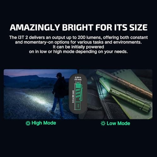 OLIGHT i3T2 EOS Torch Mini EDC Flashlight, OD Green — view 3