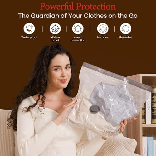 Vacbird Vacuum Storage Bags, Wireless Electric Pump Space Saver Bags for Travel and Home, 15 Pack — view 6