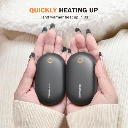 Rechargeable Hand Warmers 2 Pack, Magnetic USB Electric 5000mAh, Pocket Size, 3 Heat Levels, 8 Hours Battery Life, Portable Reusable, Ideal for Outdoor, Christmas — view 5