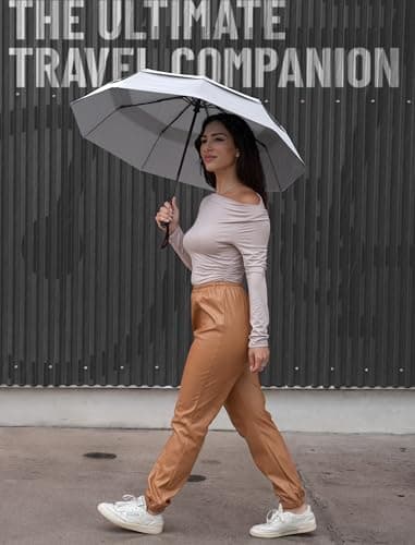 Repel Windproof Travel Umbrella - Compact & Withstands Winds up to 100MPH, Strongest Premium Auto Folding Umbrella for Rain and Sun - Durable, Light & Portable for Women & Men, Fits Backpack & Cars — view 6