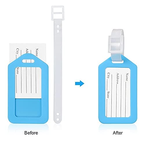 Vicloon Luggage Tags, 12PCS Travel Suitcase Bag Baggage Tag Luggage Label, Plastic Luggage Identifier, Luggage Tag Holder, Suitcase ID Tags, Handbag Tag Label, Travel ID Bag Tag, Luggage Suitcases Tag — view 6