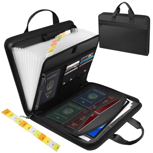 AUNHOKE Fireproof Document Bag, Important Document Organiser Binders