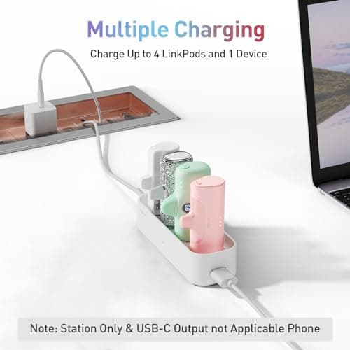 iWALK Portable Charger Station for 4500mAh, 4800mAh, 5000mAh Power Bank for iPhone Charging Station Multiple USB-C Family-sized Charger Station for Home(Station Only),White — view 4