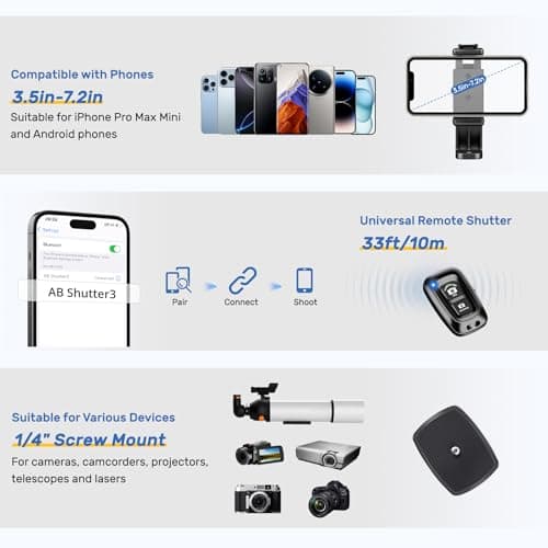 Victiv 188cm Upgraded Camera Tripod for DSLR with 1/4" Extension Interface — view 6