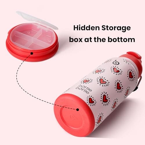 BOTTLE BOTTLE Insulated Water Bottle 950ml Stainless Steel with Straw and Pill Box — view 2