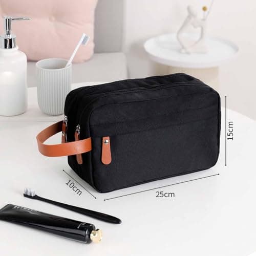 Travel Toiletry Bag, Men Wash Pouch, Large Grooming Organizer, Canvas Kit — view 3