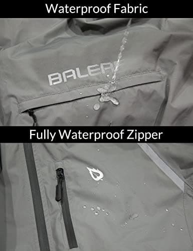 baleaf Waterproof Jacket Mens Cycling Jackets Reflective Running Outdoor Rain Coats Lightweight for Men Walking Hiking Packable Grey XL — view 5