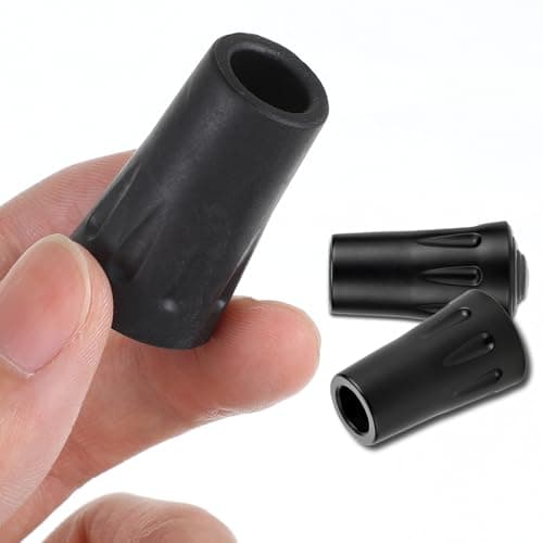 12Pack Heavy Duty Walking Stick Tips Cane Tips Replacement Trekking Pole Accessories Tpu Plastic Universal Fit Non Slip Caps Anti-Slip and Shock Absorbing for Trekking Poles Hiking Sticks Canes(Black) — view 5