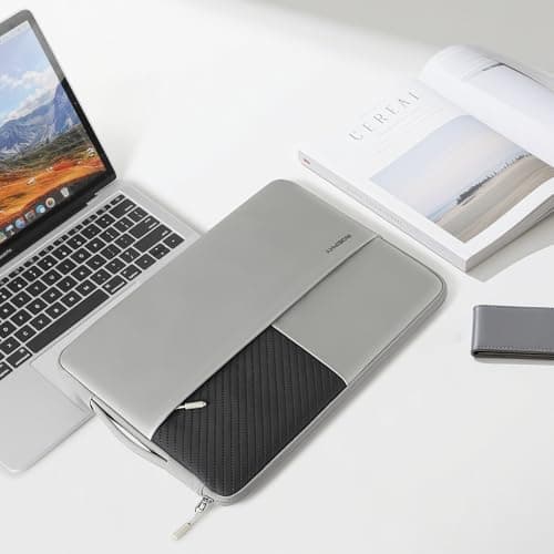 ROEPHY 16 Inch Laptop Sleeve Case,Waterproof Slim Computer Cover Bag with Handle for MacBook Pro 16, Dell XPS 16, HP Envy Pavilion, ASUS Vivobook,Lenovo ThinkPad,Grey — view 6