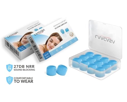 LAACASA Ear Plugs for Sleeping, 7 Pairs Blue with Case, 27dB Noise Cancelling Reusable Silicone Ear Plugs, Waterproof Soft Earplugs for Snoring, Travel, Study, Swimming, Concerts & Work — view 2