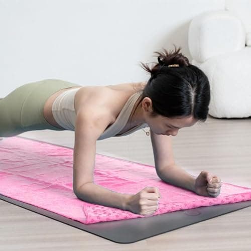 Oaygat 2 Pcs Yoga Mat Towel Non Slip Yogas Mat Towel with Grip Silicone Dots Microfibre Blanket Towels Quick Dry Portable Breathable Microfibre Blanket Towels for Bikram Pilates Gym Workout — view 2