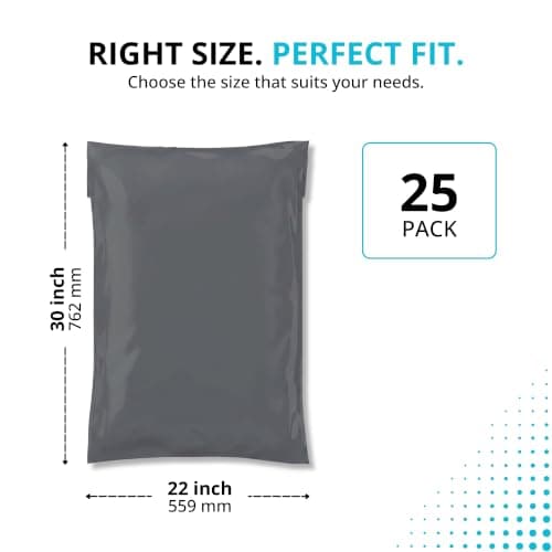 Straame Grey Postage Bags, 22x30 in, Self-Seal Opaque Poly Mailers, 25 Pack — view 2