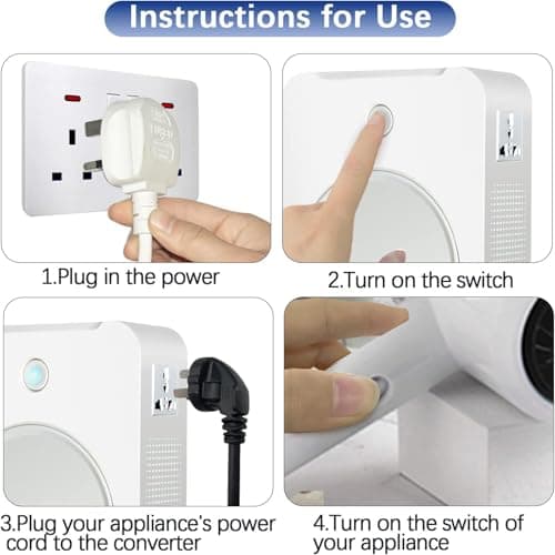 uyoyous 2000W Step Down Voltage Transformer 220V~240V to 100V~120V US to UK Voltage Converter with Temperature Control Circuit Breaker Protection — view 5