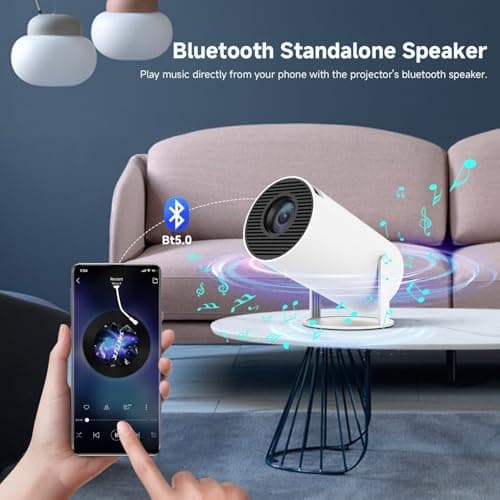 Mini Projector with WiFi & Bluetooth, SUMTAB 2026 Upgraded Portable Projector, 1080P & 4K Support Video Projector, Smart Projector for Home Outdoor, Compatible with iOS/Android/Windows — view 3