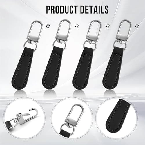 Deoward Zipper Pull Replacement PU Leather Handle Zipper Repair Tab (8 PCS) — view 4