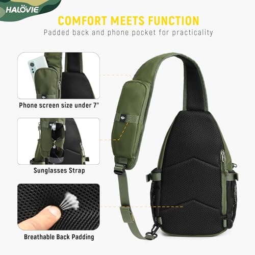 HALOVIE Sling Bags for Men, Anti Theft Crossbody Bag — view 5