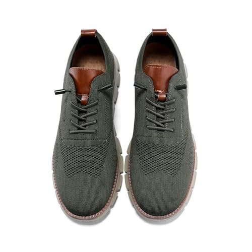 Breeze shoes for men Oxfords Lace-Up Lightweight Casual Walking Shoes men's dress shoes mens wearbreeze shoes breeze urban shoes for men Comfortable and breathable, Green, 9 UK — view 3