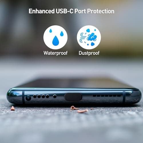 Cable Matters 20-Pack USB C Port Covers, USB C Dust Plug, Black — view 2