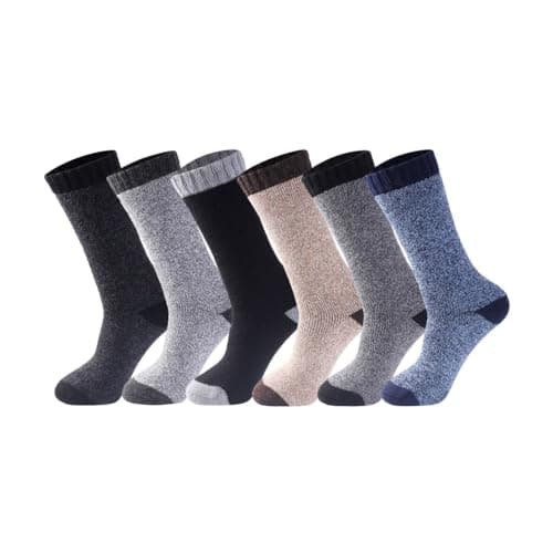 reshmena® Men Merino Wool socks Mens winter Socks warm breathable mens thermal sports socks cushioned sole 2.4 TOG UK Size 6-11 (UK, Numeric, 6, 11, Regular, Regular, Silver (1Pair)) — view 3