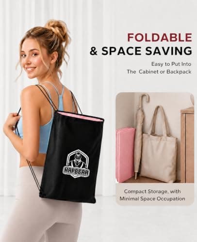 HAPBEAR Foldable Yoga Mat - 183×61cm×6mm, Includes Carry Bag — view 6