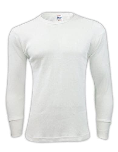 Gaffer 4 Pack Mens Thermal Top Set Long Sleeve T-Shirts Warm Baselayer Inner Underwear Vest Winter Ski Wear for Outdoor Work, Travel, and Cold Weather White 4 Pack Long Sleeve Top L — view 3
