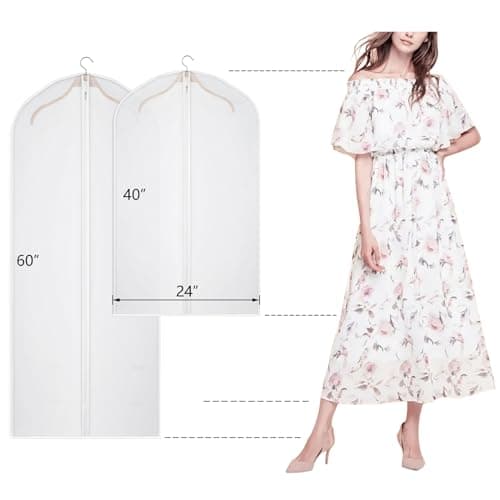 Univivi Suit Bags for Men, 20 Pack Travel Garment Bags, Breathable Clothes Covers Protector Bags, Transparent Waterproof Dustproof Moth Proof Dresses Storage Bag for Wardrobe Storage (60cm x 101cm) — view 6