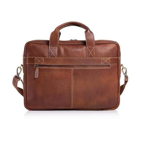 KomalC 16 Inch Leather briefcases Laptop Messenger Bags for Men and Women Best Office Satchel Bag — view 5