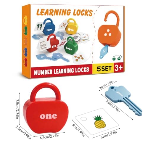YYDeek Locks and Key Toddler Toys, Number Learning Counting Blocks for Kids — view 6