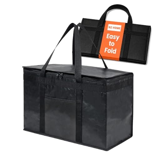 NZ home PRO Large Insulated Food Delivery Bag (2XL, Black, 1 Pack)
