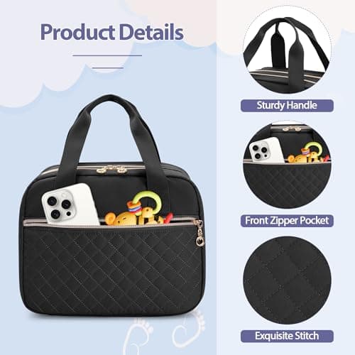 Damero Breast Pump Storage Bag for Hand-Free Wearable Breast Pumps, Black — view 5