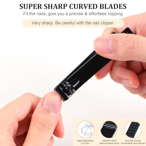 Tweezers and Nail Clippers Set 9 Pcs Precision Tweezers Kit, Black/Red — view 6