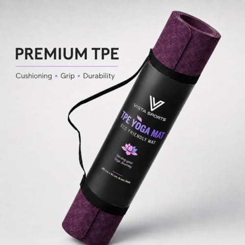 Non-Slip 6mm TPE Yoga Mat with Carry Strap for Home, Gym & Travel — view 4