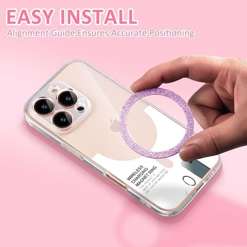 Jsoerpay Universal Metal Rings for Magsafe, 4 Pack Glitter Lavender — view 6