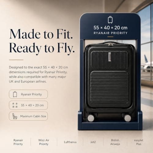 Aerolite 55x40x20 Expandable Cabin Suitcase with Front Laptop Compartment — view 5