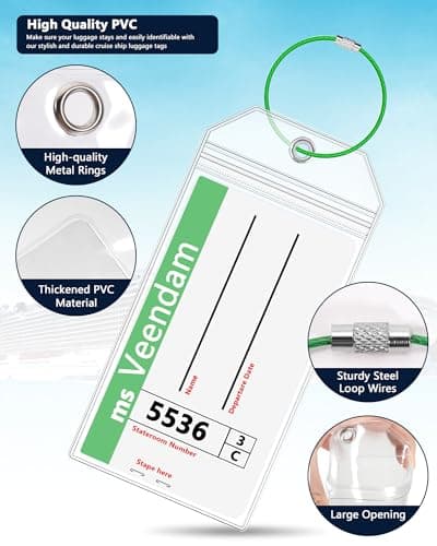 10 Pack Cruise Luggage Tag Holders, Wide Zip Seal Waterproof — view 6