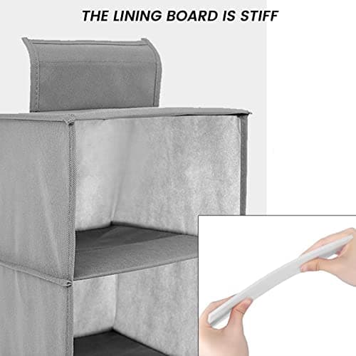 Hanging Shoe Organizer 10-Shelf Shoes Storage for Wardrobe Non-woven Collapsible Hanging Shoe Rack Slim Wardrobe Shoe Storage Organiser Foldable Space Saving Shelf Clothes Handbag Hat Organizer(1pack) — view 5