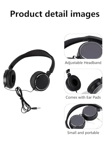 Haosie Wired Headphones Over Ear, Overhead Headphones Wired, Foldable — view 4