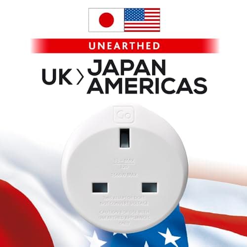 Go Travel UK to Japan and USA Plug Adapter, earthed & compact — view 3