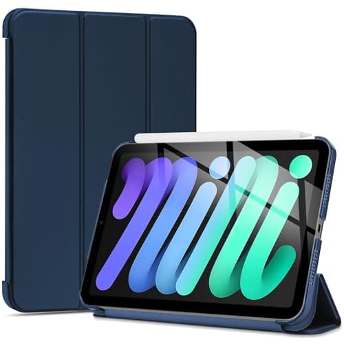 ProCase Smart Case for iPad Mini 7 (A17 Pro 2024)/ Mini 6 2021 8.3 Inch, Hard Back Cover for iPad Mini 7th/6th Generation A2995/A2996/A2993/A2567/A2568/A2569 -Dark Blue