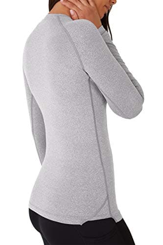 TCA Super Thermal Top Women - Ladies Thermal Vest - Thermals Womens - Ski Base Layer Women - Workout Tops for Cold Weather - Marl Grey, S — view 3