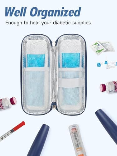 YOUSHARES Insulin Pen Case with 2PCS Ice Packs - Medicine Cooler for Travel Insulin Cooler Travel Case Diabetic Supplies Medicine Cool Bag (Quicksand Pink) — view 4