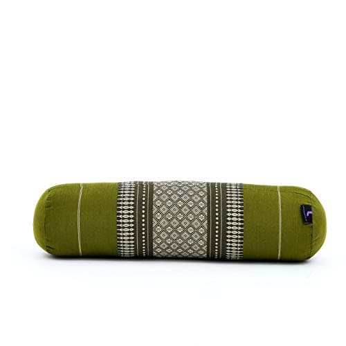 Leewadee Yoga Bolster – Shape-Retaining Cervical Neck Roll, Tube Pillow for Comfortable Reading, Made of Eco-Friendly Kapok, 50 x 15 x 15 cm, green — view 2