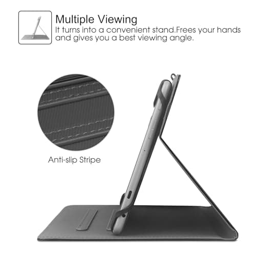 HGWALP Universal 9",9.7",10.1",10.2",10.5",10.9",11" Tablet Case,Protective Cover Stand Folio Case for 9-11 Inch Tablet,Tablet Case Cover with Pen Holder for iPad, Samsung, Other Tablet-BK — view 3