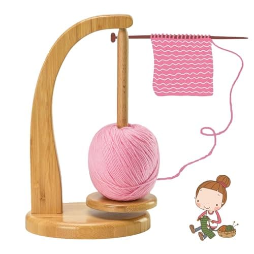 KARPIX Wool Unwinder, Magnetic Wool Ball Holder, Wool Holder Rotating, Yarn Holder, Wooden Yarn Spinner, Crochet for Knitting Lovers (A)
