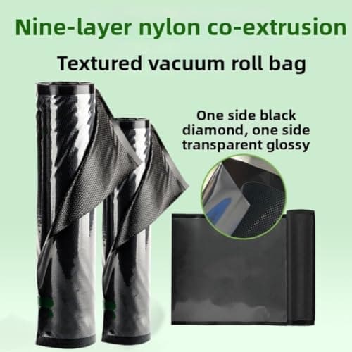 FACAIIO PE+PA Coextruded for Vacuum Sealer Bags Roll Black Textured Nylon High Strength Compression Storage Seasonal Clothes Bedding Moisture Resistant — view 6